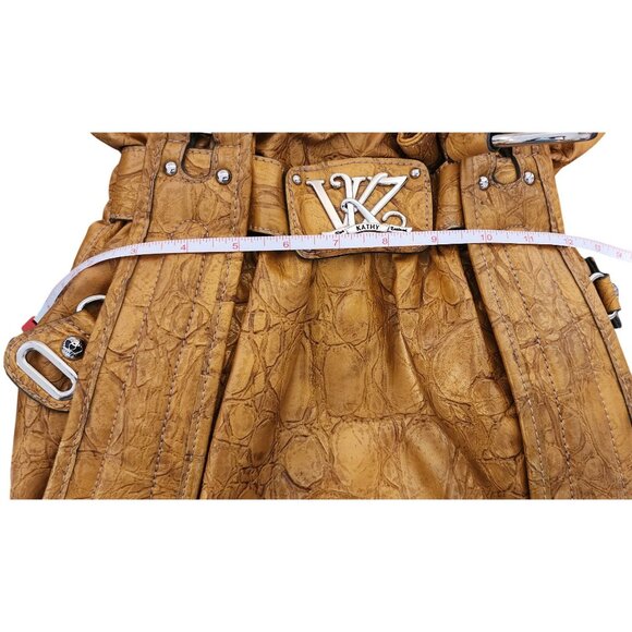 VTG Kathy Van Zeeland Yellow Faux Leather Shoulder Bag W/ Silver Tone Hardware - Picture 8 of 11